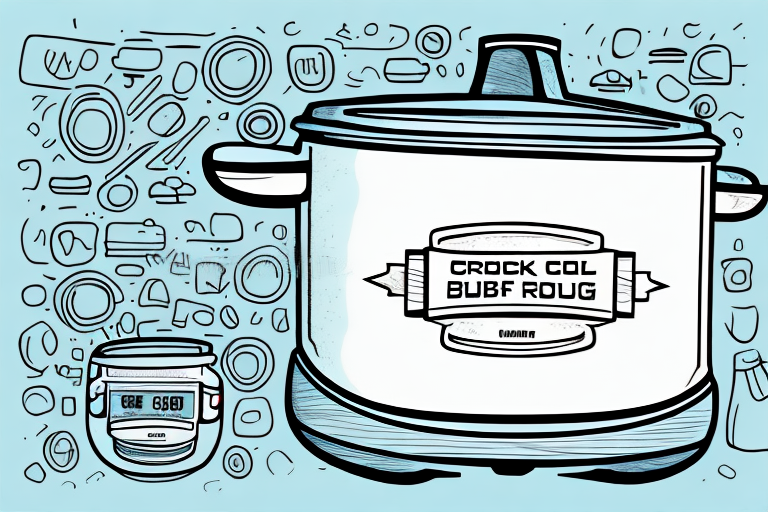 A crock pot with beef stew bubbling inside