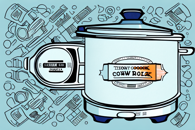 A slow cooker with a thick beef stew inside