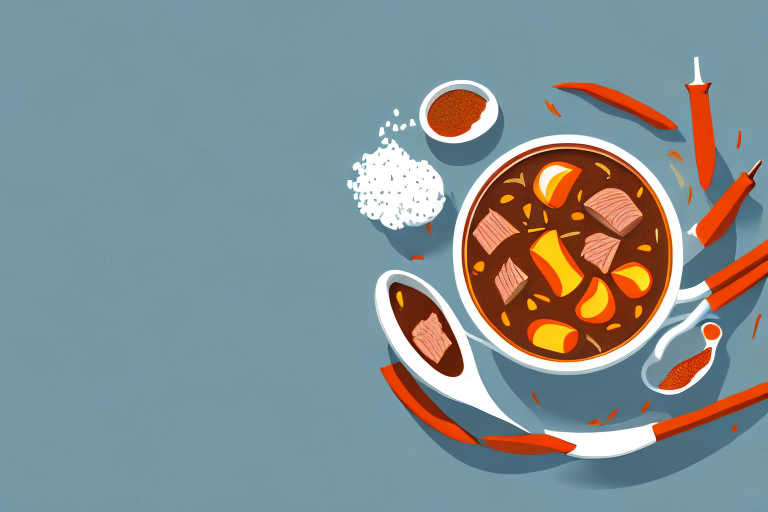 A pot of beef stew with a hint of spice