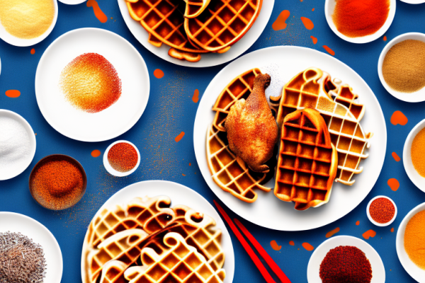 What are some common seasonings used in chicken and waffles?