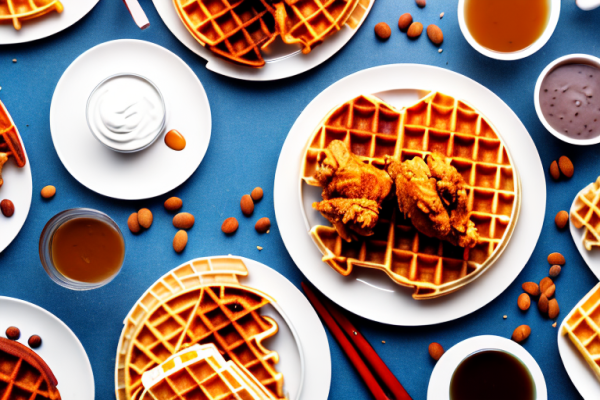 What are some popular variations of waffle batter used for chicken and waffles?