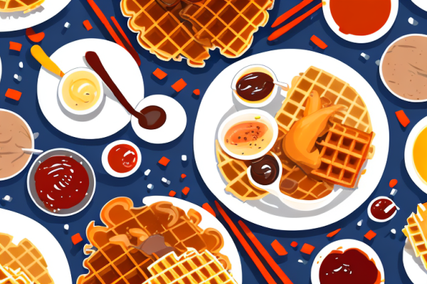 What are some common accompaniments to chicken and waffles?