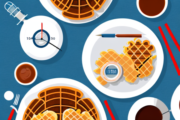 What are some common cooking times and temperatures for the chicken in chicken and waffles?