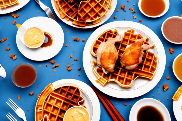 What are some common ways to garnish chicken and waffles?