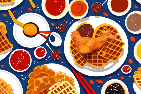 What are some common ways to add a spicy kick to chicken and waffles?