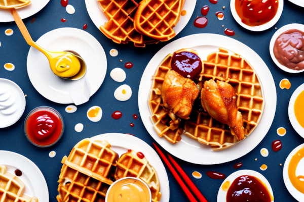 What are some common ways to add a tangy flavor to chicken and waffles?