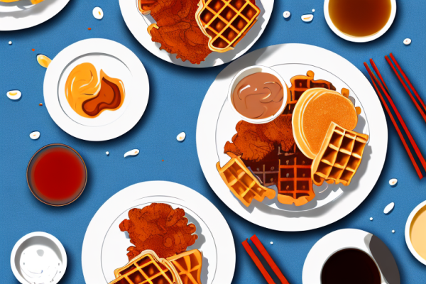 Are there any iconic images or artwork featuring chicken and waffles?