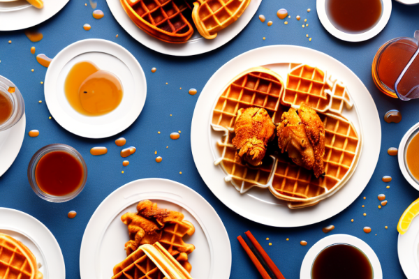 Can you make chicken and waffles with a different type of syrup drizzle pattern?