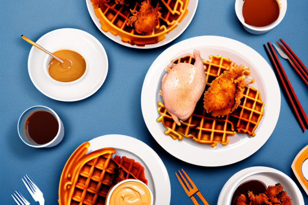 What are some common techniques for achieving a crispy exterior on the chicken in chicken and waffles?