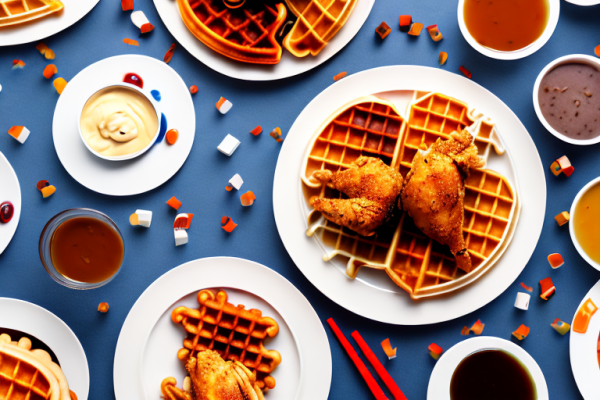 What are some unique flavor combinations for chicken and waffles?