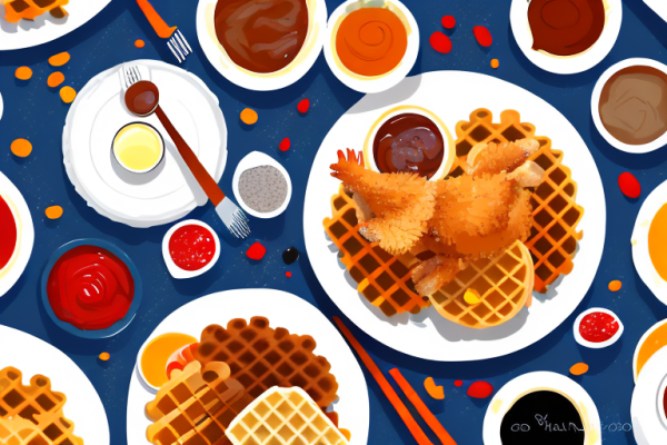 Are there any well-known food bloggers who have created unique chicken and waffles recipes?