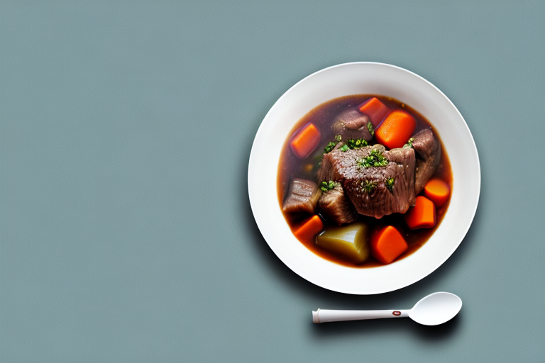 A bowl of steaming homemade beef stew