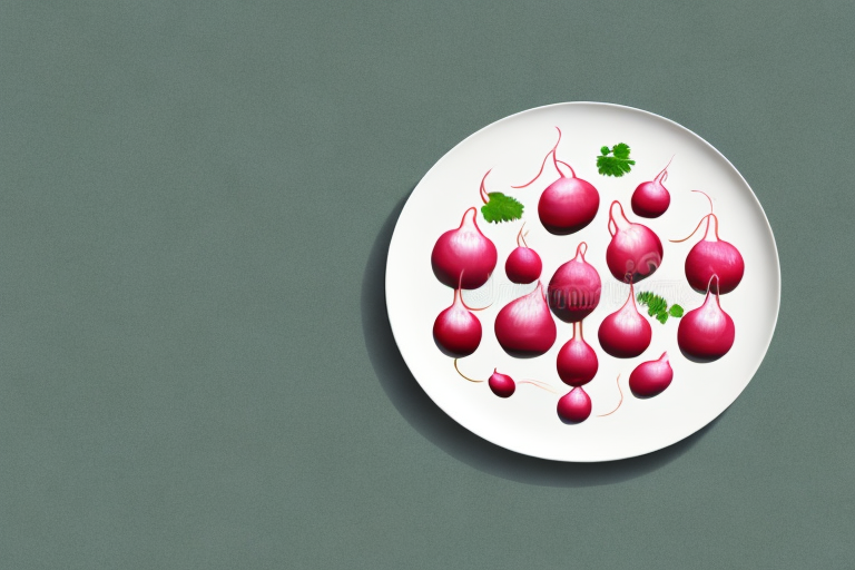 A plate of cooked radishes with herbs and spices