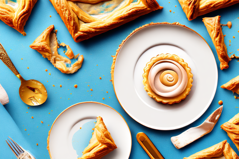 A delicious-looking pastry dish with a golden