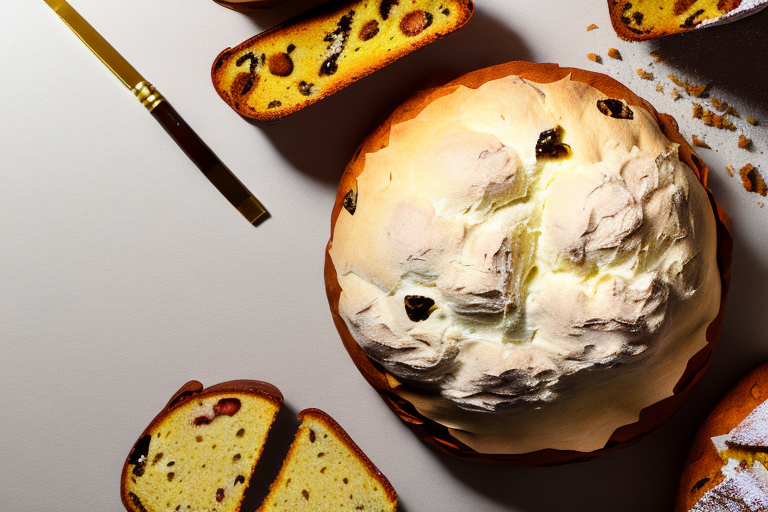 A freshly-baked panettone