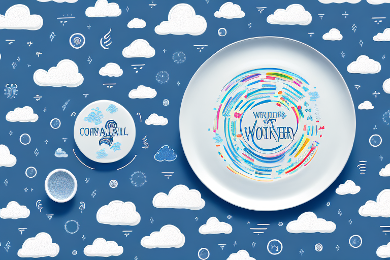 A plate with a variety of weather symbols arranged in a creative way