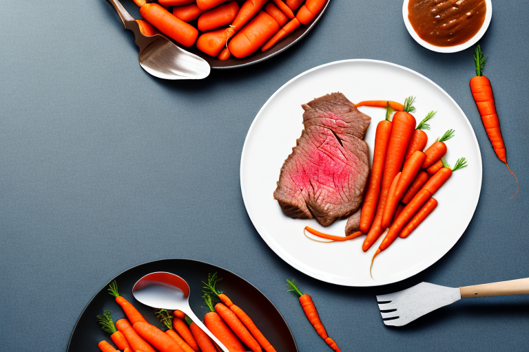 A plate of beef and carrots cooked in a cookeo