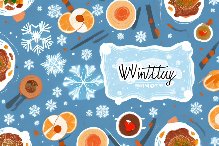 A cozy winter scene with healthy and delicious food