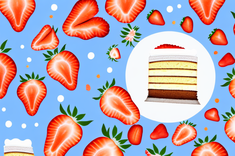 A traditional fraisier cake with its signature layers of sponge cake