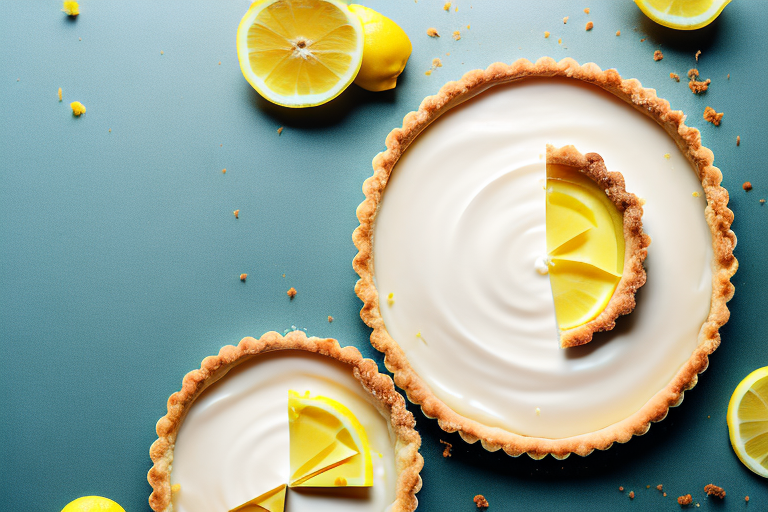 A freshly-baked lemon tart with a golden crust