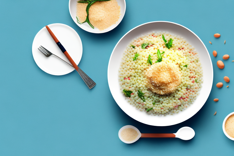 A bowl of couscous with a cookeo device beside it