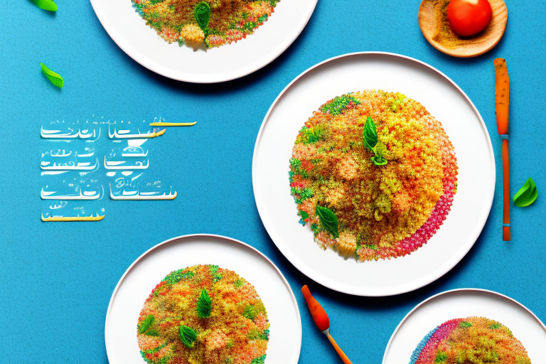 A colourful plate of moroccan vegetarian couscous