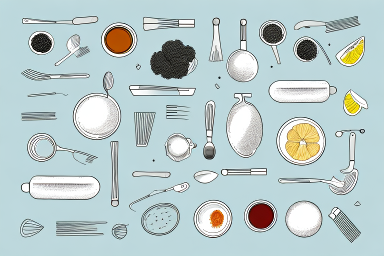 A kitchen scene with ingredients and utensils to illustrate a recipe